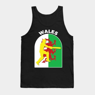 Wales Cricket Batsman Wales Flag Tank Top